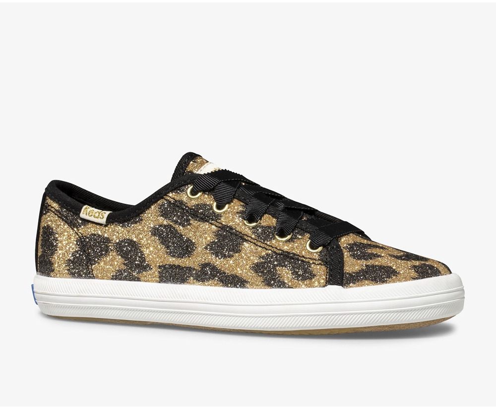 Kids Keds Sneakers - Kate Spade new york Kickstart Glitter Leopard - Leopard - 1205-QPWHU